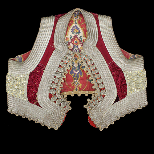 Albanian waist coat with gold embroidery and red velvet