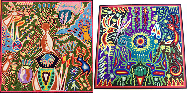 Huichol yarn paintings