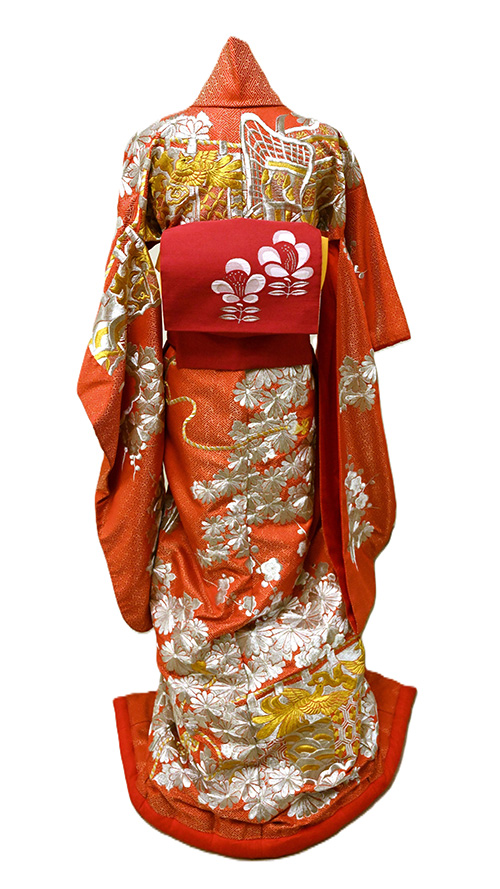 Red Kimono with elaborate embroidery